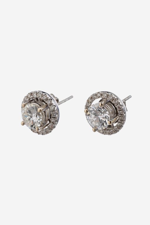 Pair of 18k Gold Diamond Earrings