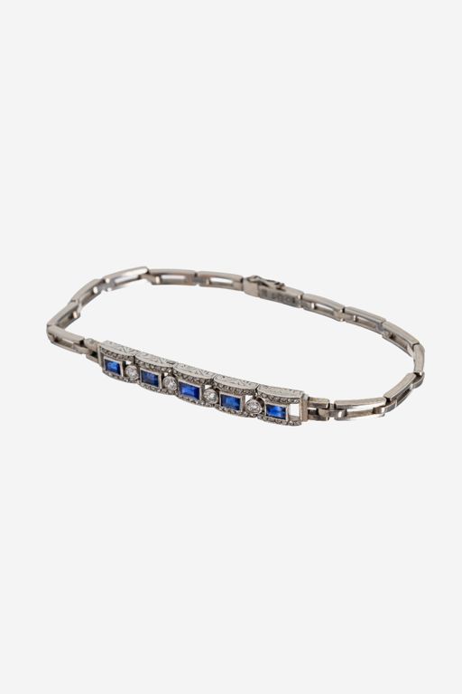 18k Gold Sapphire and Diamond Bracelet