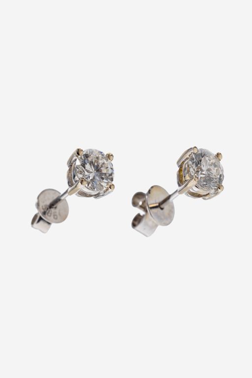 Pair of 14k Gold Diamond Earrings