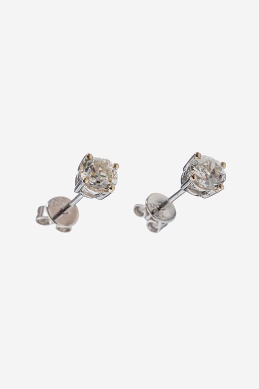 Pair of 14k Gold Diamond Earrings