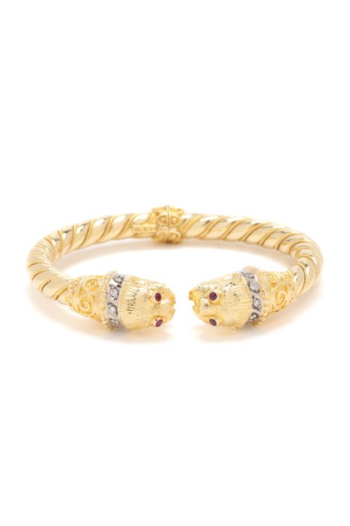18k Gold, Platinum Ruby and Diamond Bracelet