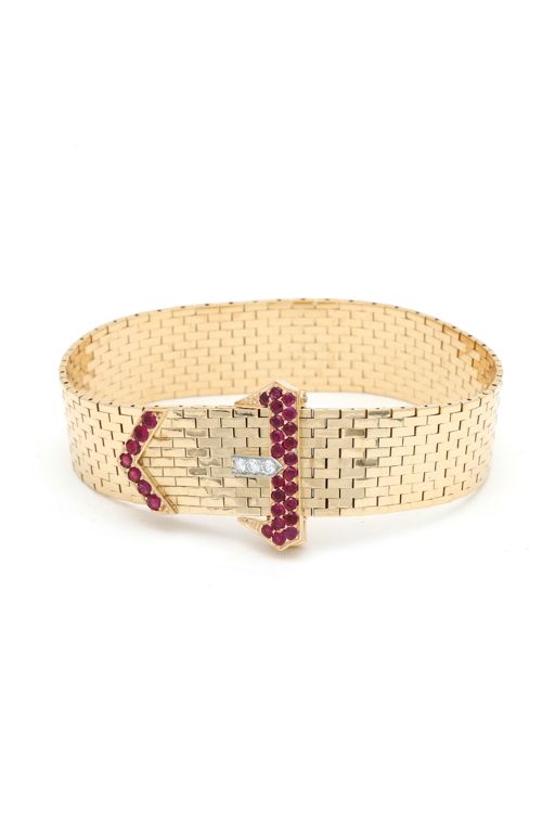 14k Gold Ruby and Diamond Bracelet