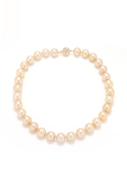 14k Gold Pearl and Diamond Necklace