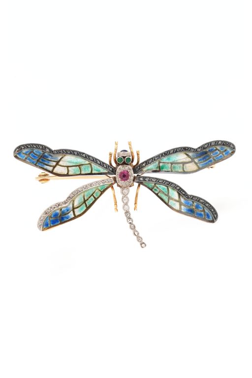 Gold Multi-Gem Brooch