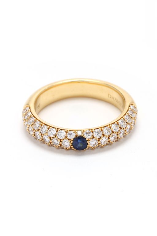 18k Gold Sapphire and Diamond Ring