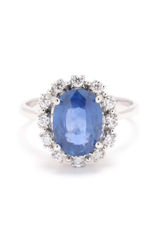 18k White Gold Sapphire and Diamond Ring