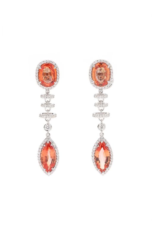 18k White Gold Sapphire and Diamond Earrings