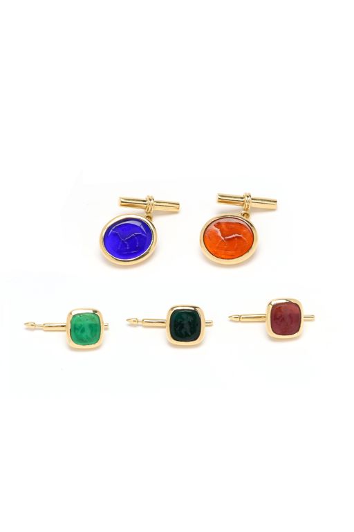 18k Gold Glass Jewelry Set