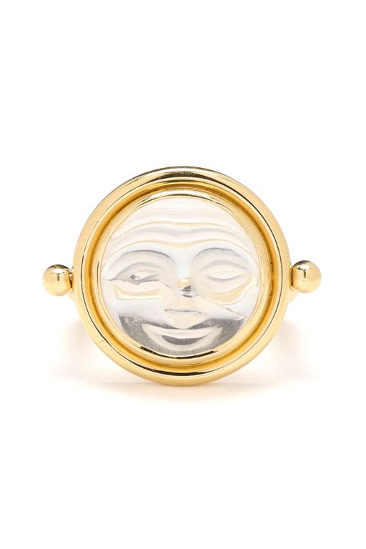 18k Gold Rock Crystal Ring