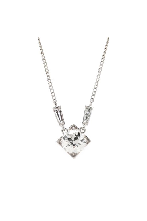 14k White Gold Diamond Pendant Necklace