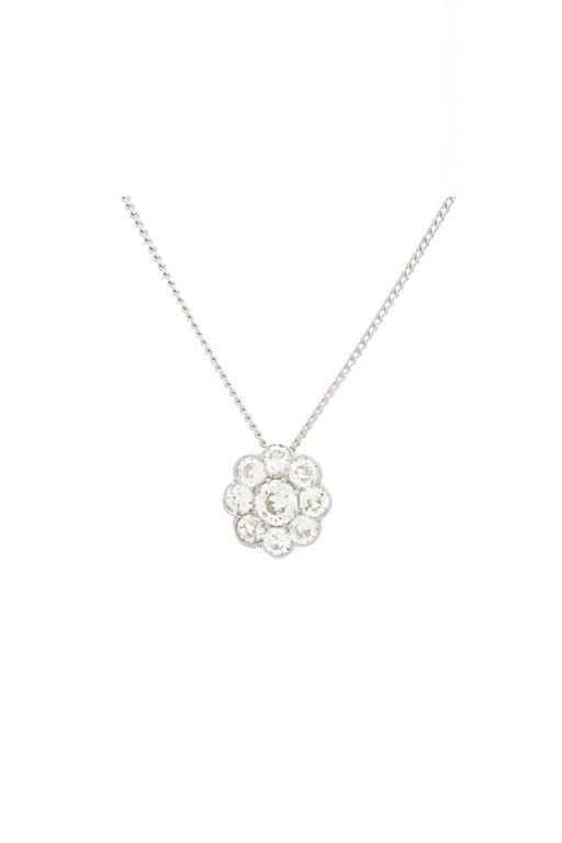 Gold and Platinum Diamond Pendant Necklace