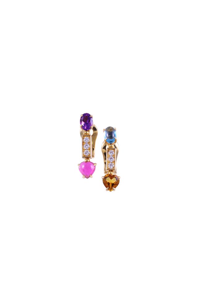 18k Gold Multi-Gem Earrings