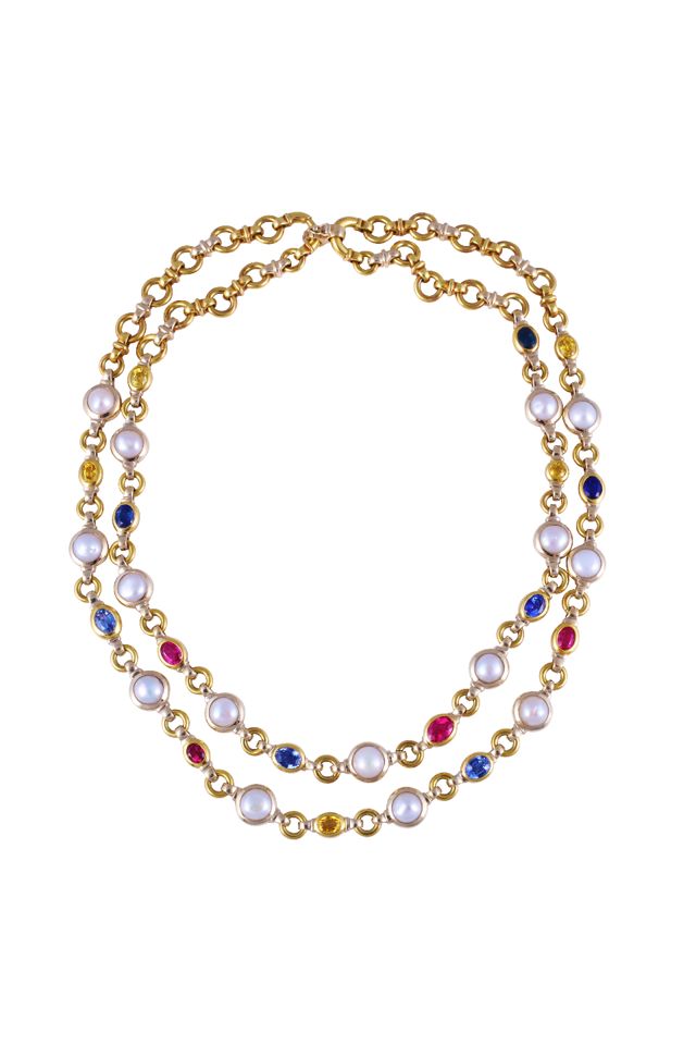18k Gold Multi-Gem Necklace
