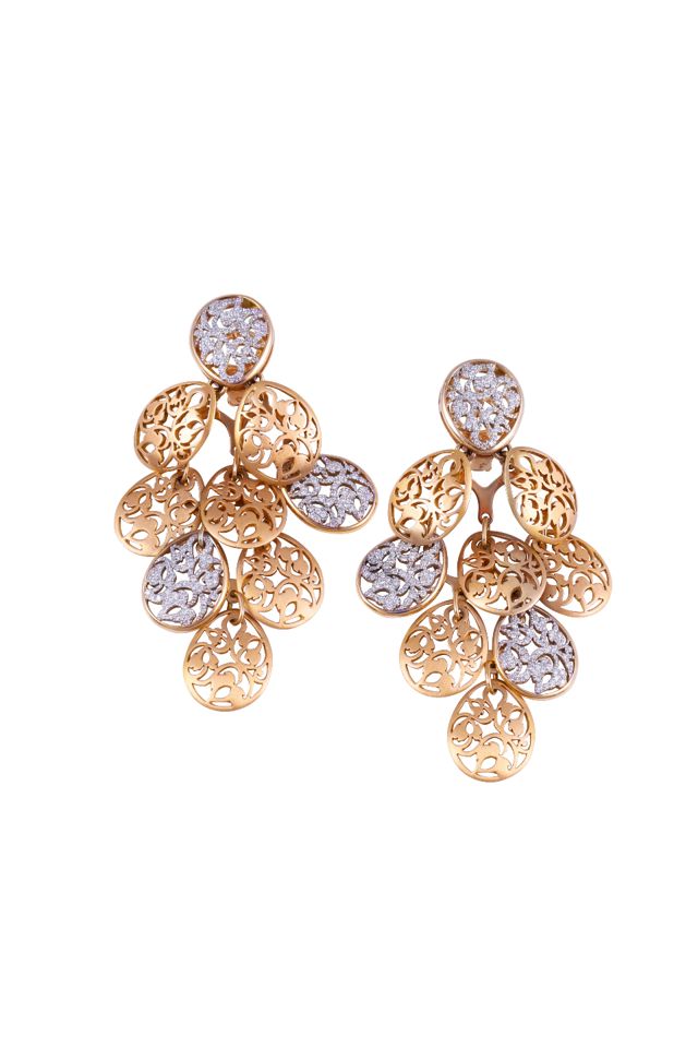 18k Gold Diamond "Arabesque" Earrings