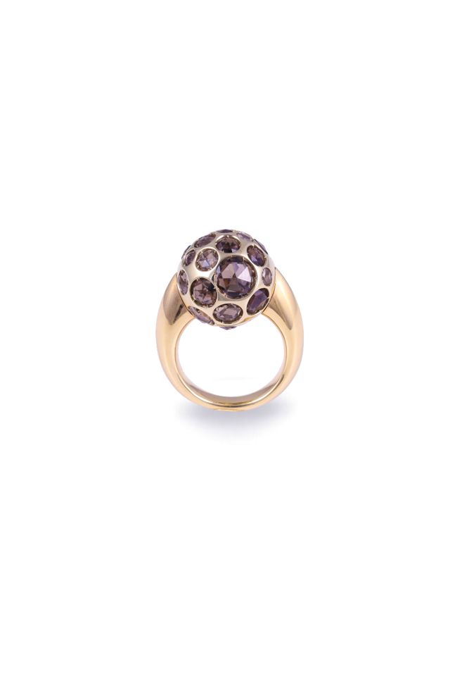 18k Gold Quartz "Harem" Ring