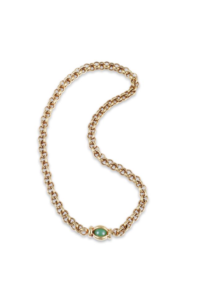 18k Gold Jade Necklace