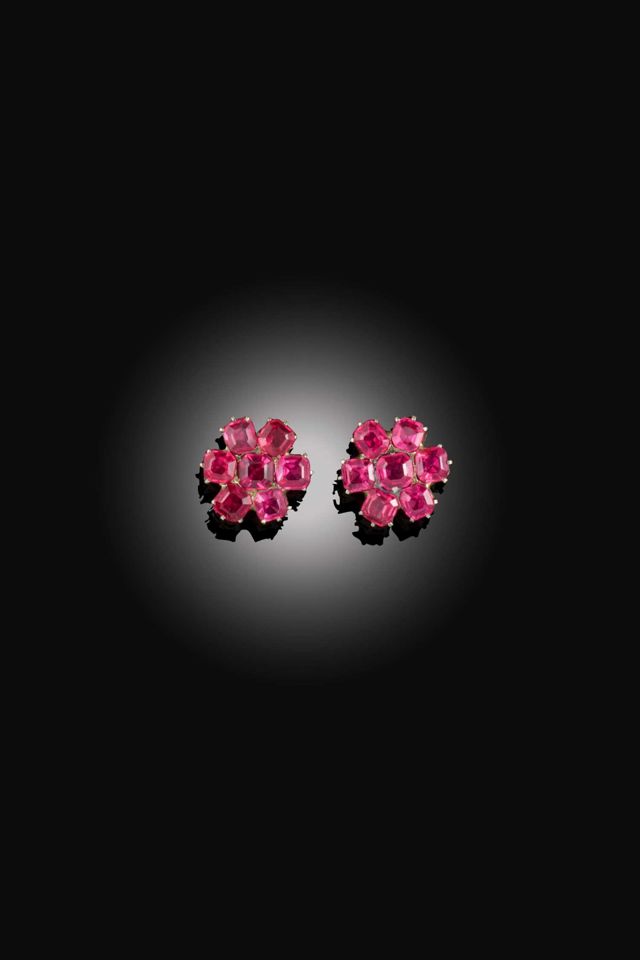Silver Spinel Cluster Earrings