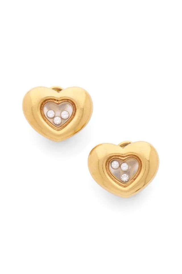 Pair of 18k Gold Diamond Earrings