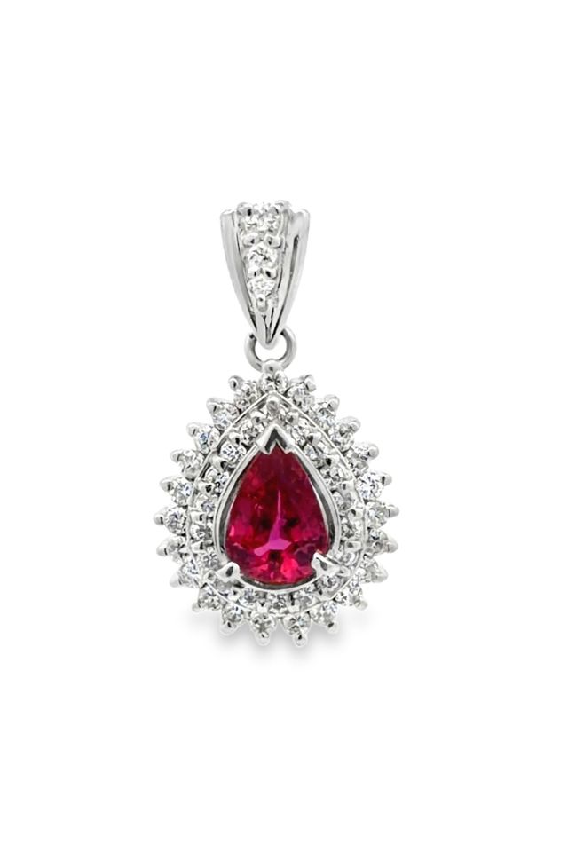 Platinum Spinel and Diamond Pendant