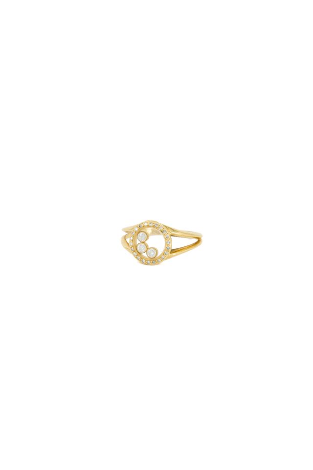 18k Yellow Gold Diamond Halo Ring