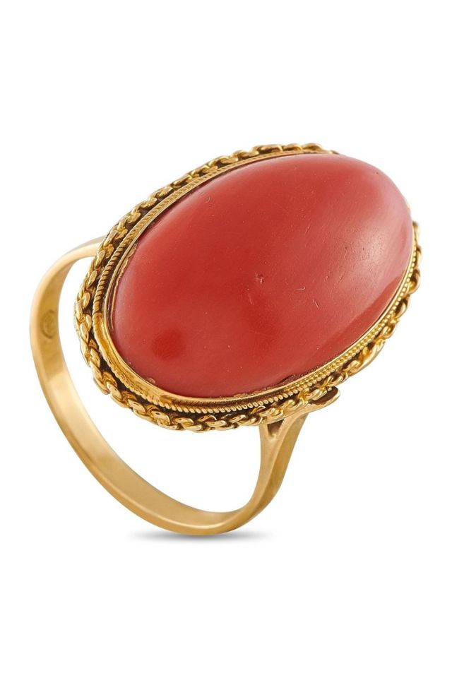 18k Gold Coral Ring