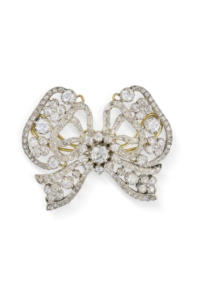 Gold and Silver Diamond Brooch