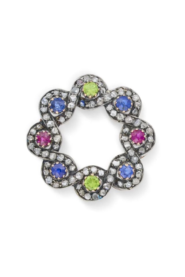 Multi-Gem Brooch
