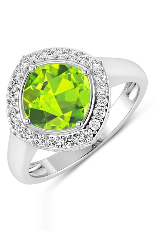 14k Gold Peridot and Diamond Ring