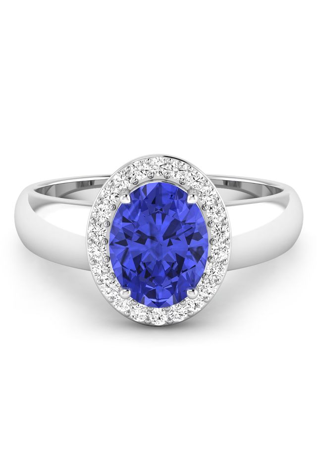 14k Gold Tanzanite and Diamond Ring