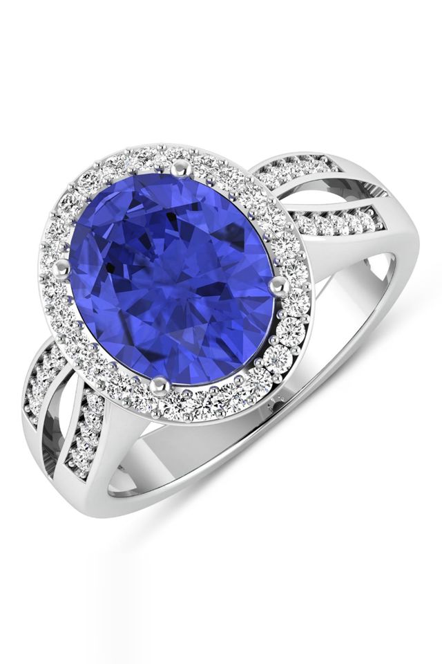 14k Gold Tanzanite and Diamond Ring