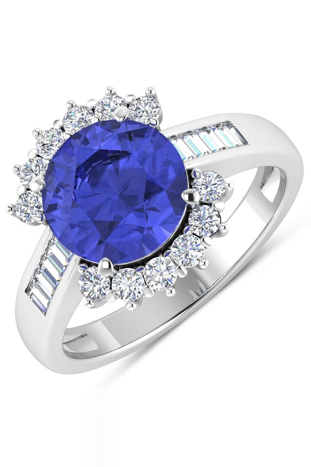 14k Gold Tanzanite and Diamond Ring
