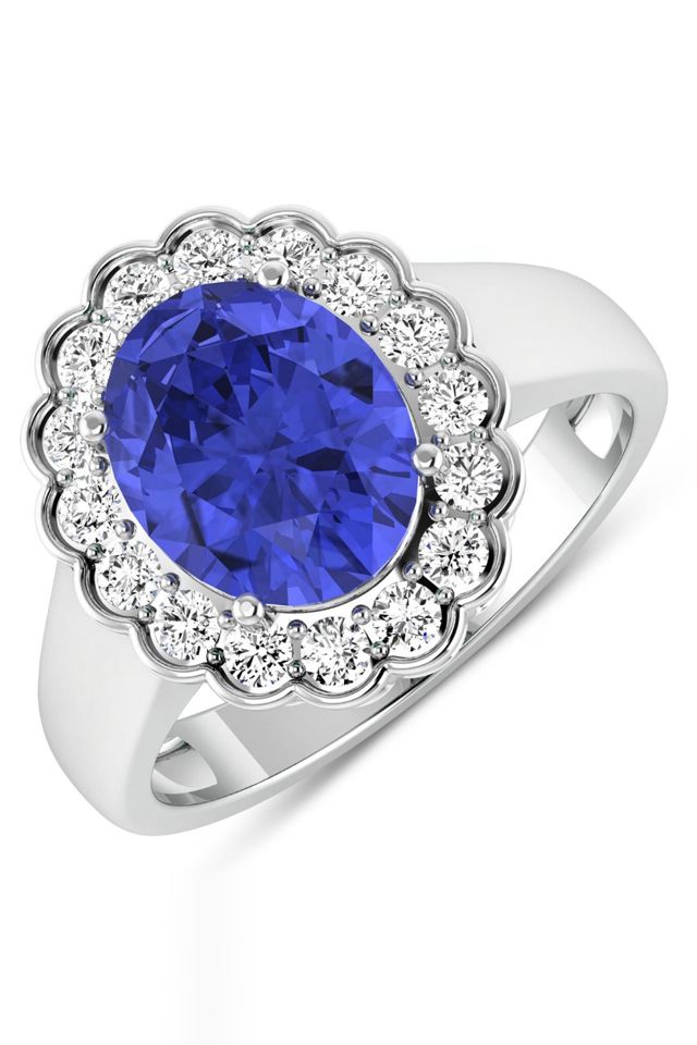 14k Gold Tanzanite and Diamond Ring