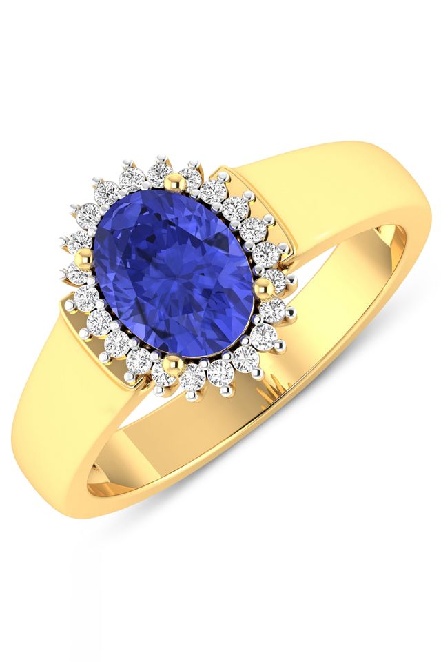 14k Gold Tanzanite and Diamond Ring