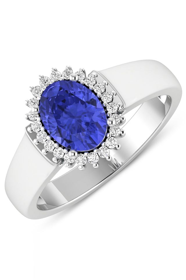 14k Gold Tanzanite and Diamond Ring