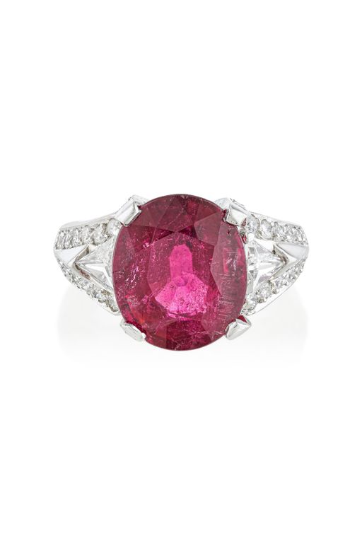 18k Gold Tourmaline and Diamond Ring