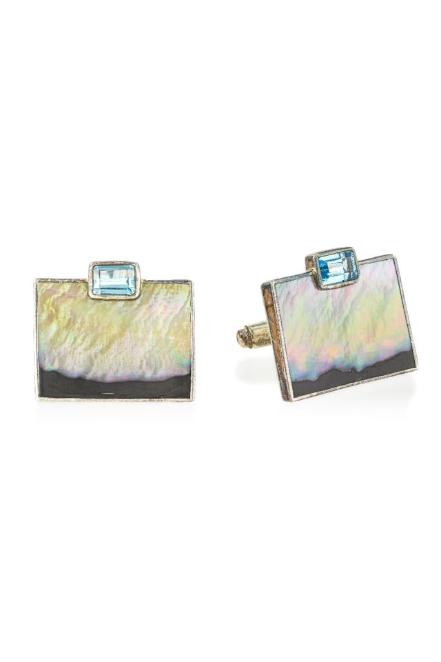 Sterling Silver Topaz Cufflinks