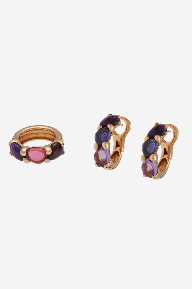 18k Yellow Gold Multi-Gem Jewelry Set