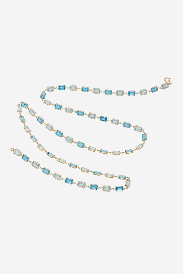 18k Yellow Gold Topaz Chain Necklace