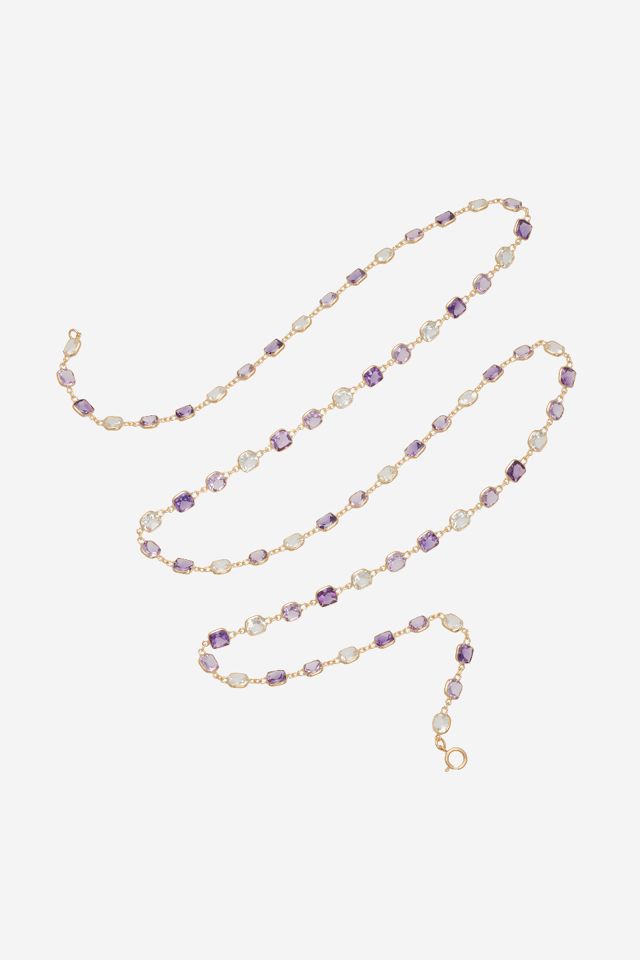 18k Yellow Gold Multi-Gem Chain Necklace