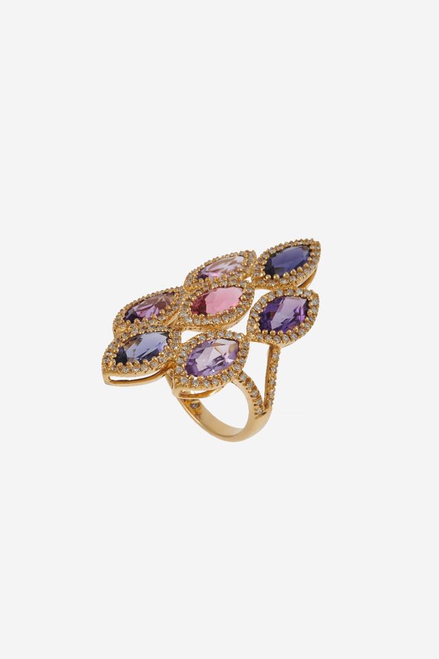 18k Yellow Gold Multi-Gem Ring