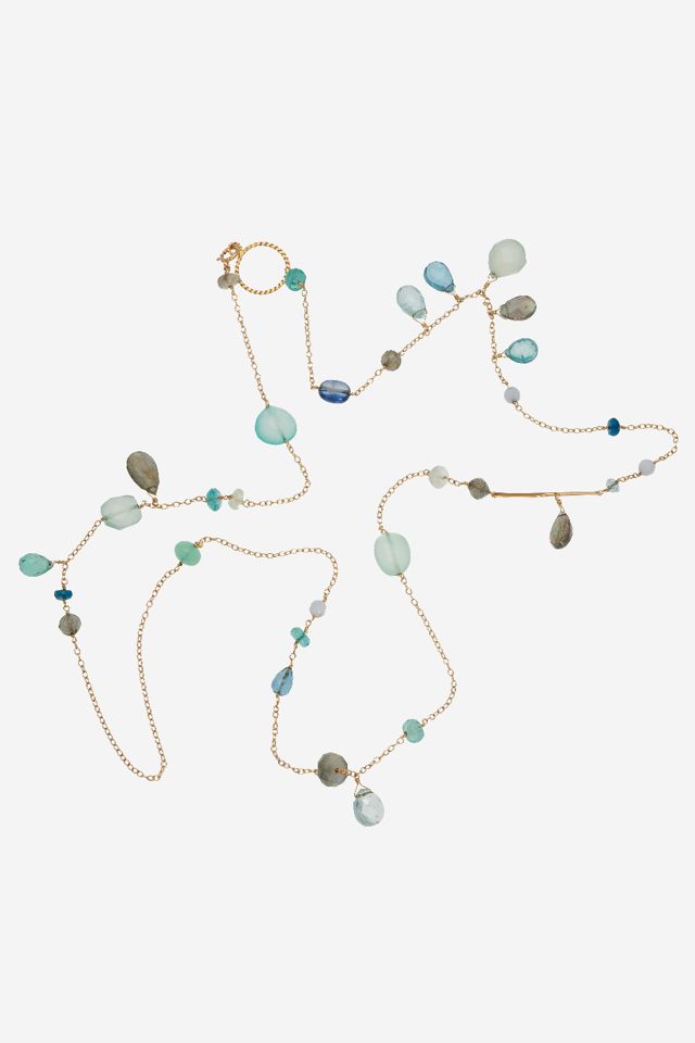 18k Yellow Gold Multi-Gem Chain Necklace