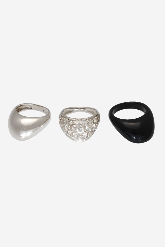 Three 18k White Gold Stackable Rings