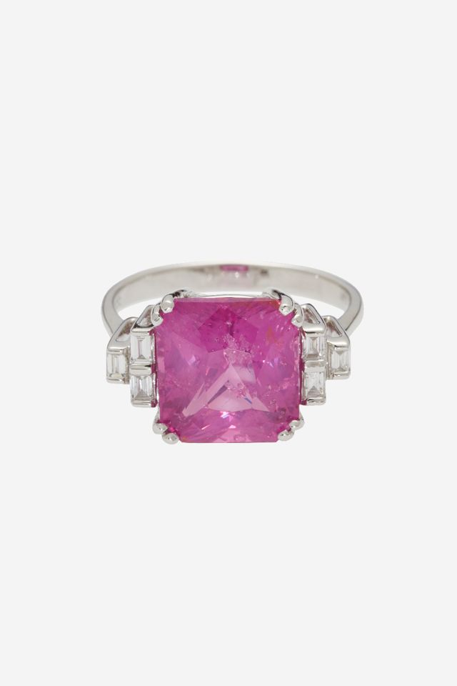 18k White Gold Spinel and Diamond Ring
