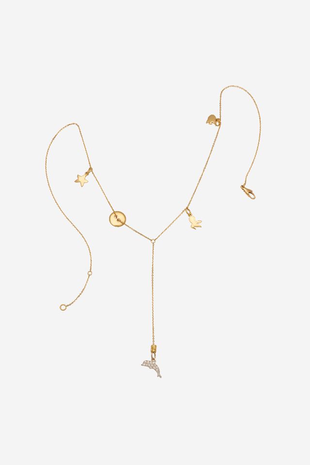 18k Yellow and Grey Gold Diamond Pendant Necklace