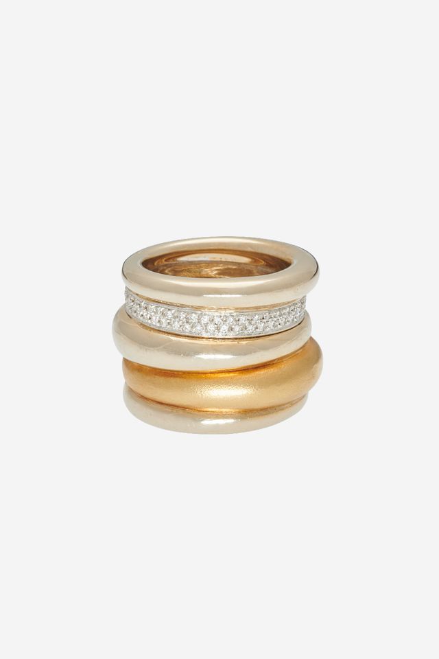 18k White and Yellow Gold Diamond Ring