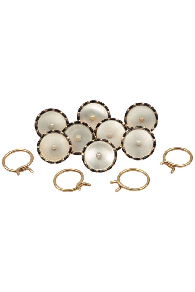 Gold Pearl Cufflinks and Buttons