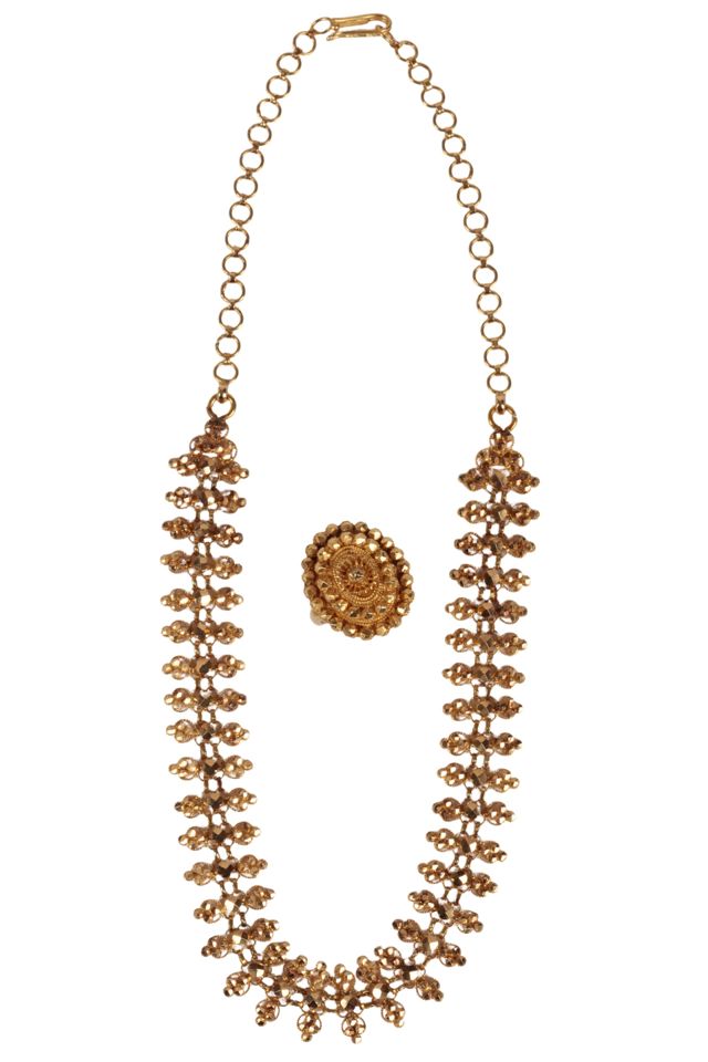 Gold Necklace and Ring