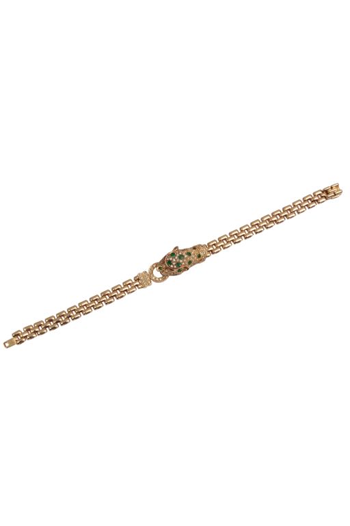 14k Gold Emerald and Diamond Bracelet