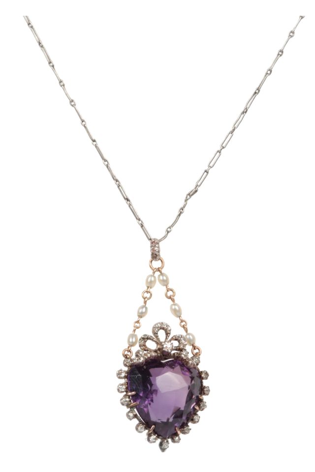 Silver, Gold, Platinum Multi-Gem Pendant Necklace