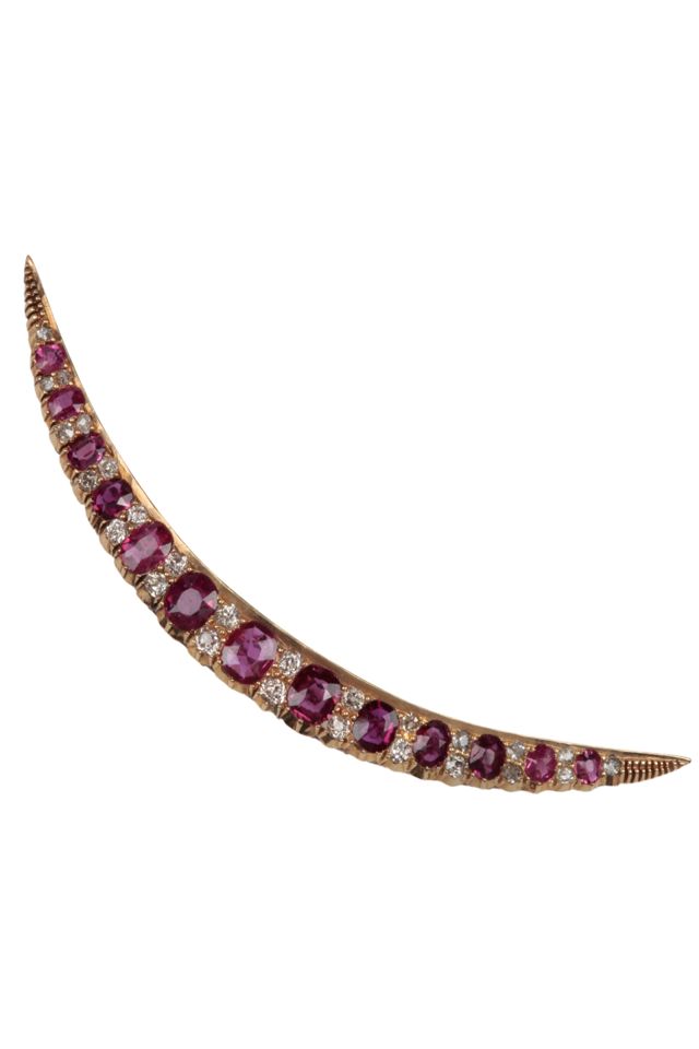 Gold Ruby and Diamond Brooch